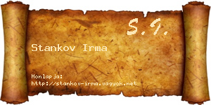 Stankov Irma névjegykártya